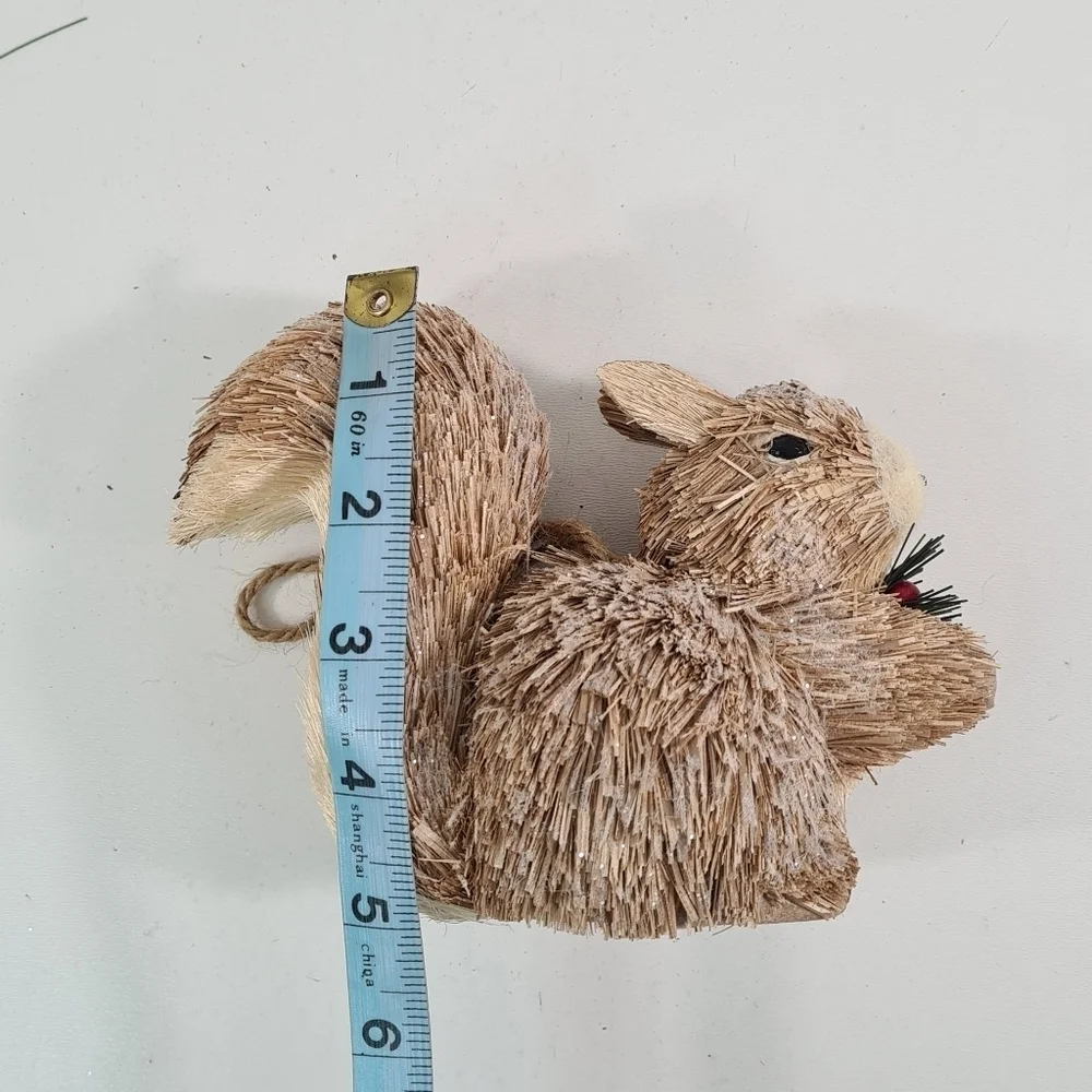 Squirrel Holiday Christmas Straw Ornament